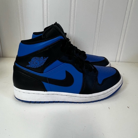 Nike Men's Blue and Black Jordan 1 Mid Size 8 - Picture 3 of 9